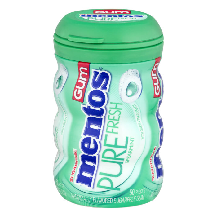 Mentos, Gum Pure Fresh Spearmint Sugar Free 50 Pieces, Case Of 6, 3.53 Oz - Image 1