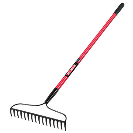Welded Bow Rake, 16 Teeth,  Fiberglass Handle, 10" Grip