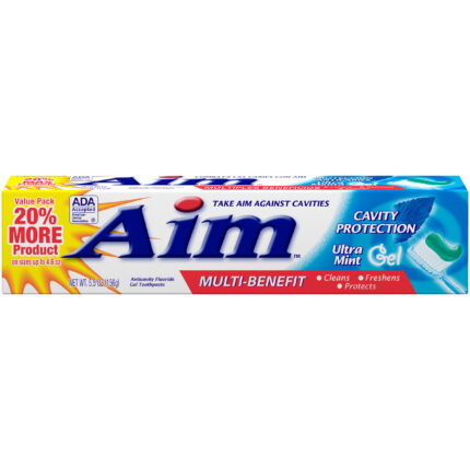 Aim, Anticavity Fluoride Gel Toothpaste Ultra Mint By, Case Of 24, 5.5 Oz
