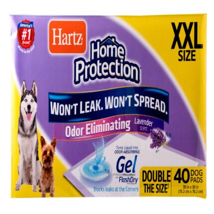 Hartz, Home Prootection Dog Pads Size Xx Large Odor Eliminating Lavender, Case Of 2, 40 Ct