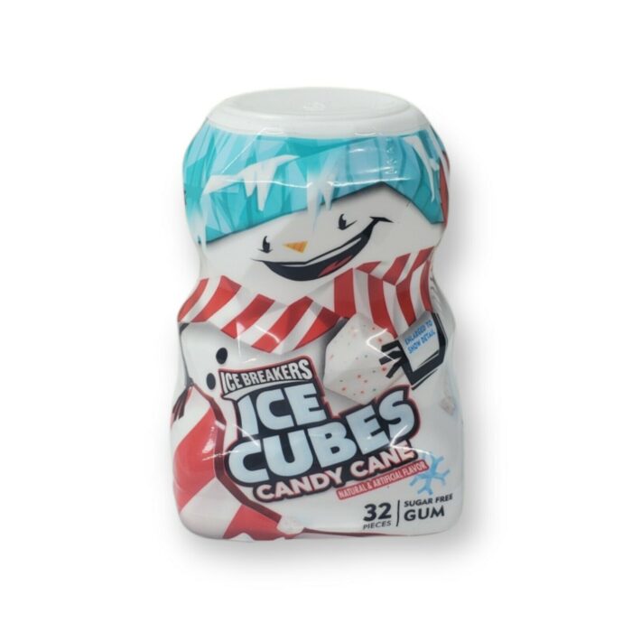 Ice Breakers, Cubes Sugar Free Candy Cane Gum 32 Pieces Container, Case Of 32, 2.6 Oz - Image 1