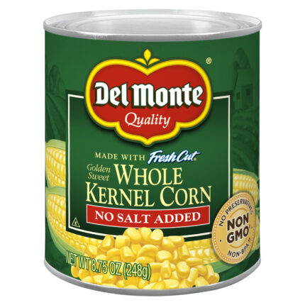 Del Monte, No Salt Added Golden Sweet Whole Kernel Corn Can, Case Of 12, 8.75 Oz