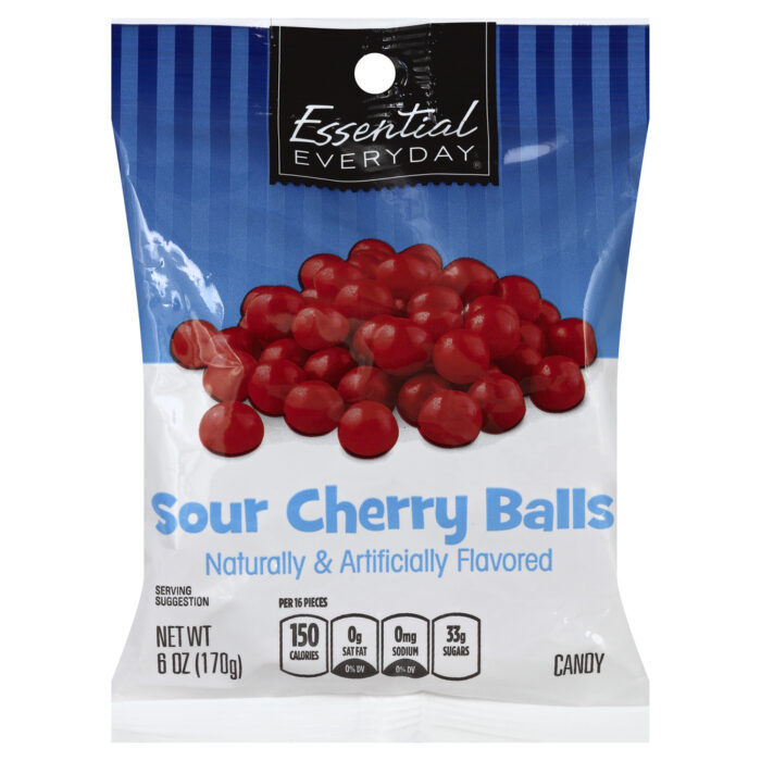 Essential Everyday, Sour Cherry Balls Candy, Case Of 12, 6 Oz - Image 1