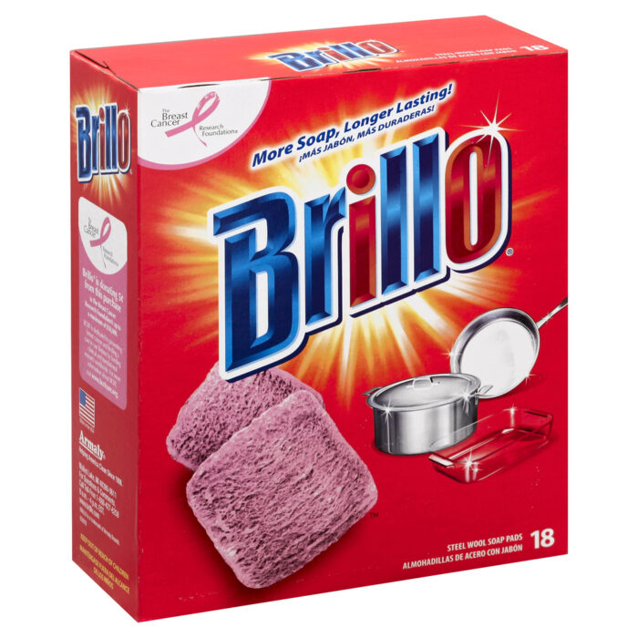 Brillo, Steel Wool Soap Pads, Case Of 12, 18 Ct - Image 1
