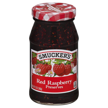 Smucker'S, Red Raspberry Preserves, Case Of 12, 12 Oz