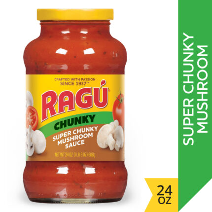 Ragu, Super Chunky Mushroom Pasta Sauce, Case Of 12, 24 Oz