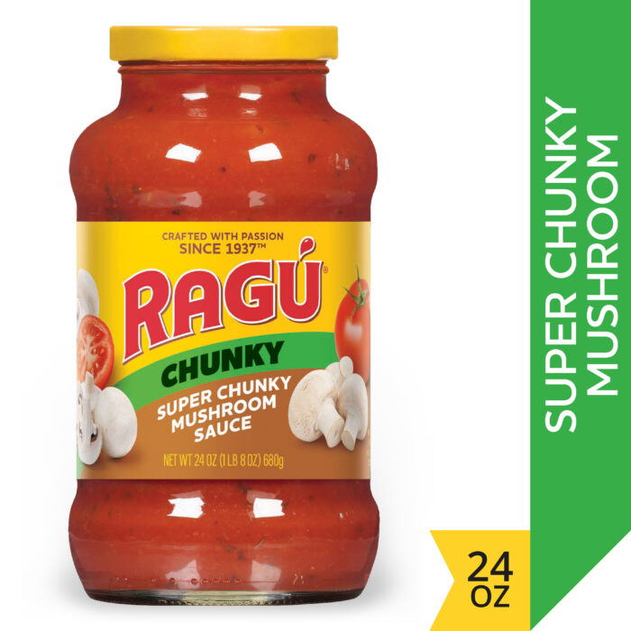 Ragu, Super Chunky Mushroom Pasta Sauce, Case Of 12, 24 Oz - Image 1