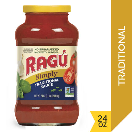 Ragu, Simply Traditional Pasta Sauce, Case Of 6, 24 Oz