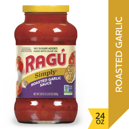Ragu, Simply Roasted Garlic Pasta Sauce, Case Of 6, 24 Oz