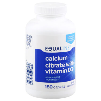 Equaline, Calcium Citrate Capsules With Vitamin D3, Case Of 3, 180 Ct