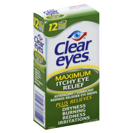 Clear Eyes, Maximum Itchy Eye Relief Eye Drops, Case Of 6, 0.5 Fl Oz
