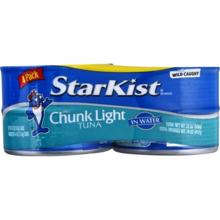 Starkist, Chunk Light Tuna In Water 5 Oz/4 Ct, Case Of 6, 20 Oz