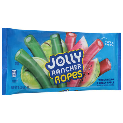 Jolly Rancher, Candy Ropes Watermelon + Green Apple, Case Of 12, 10 Oz