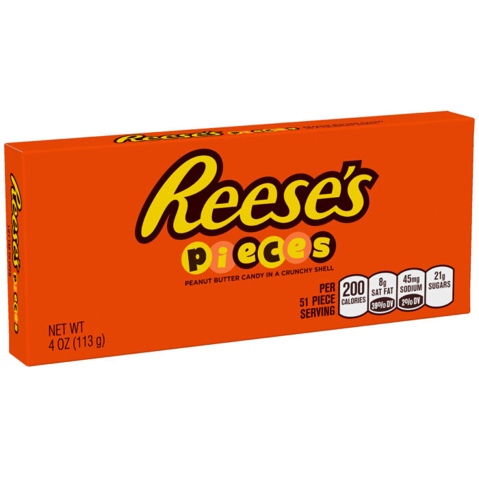 Reese'S Pieces, Movie Box Peanut Butter Candy In A Crunchy Shell, Case Of 12, 4 Oz - Image 1