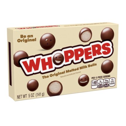 Whoppers, Original Malted Milk Balls Candy Big Box, Case Of 12, 5 Oz