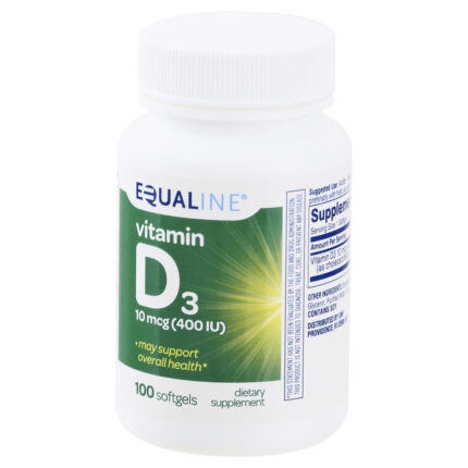 Equaline, Vitamin D3 10 Mcg Softgels, Case Of 3, 100 Ct