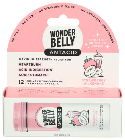 Wonderbelly Antacid Strawberry Trvl 12 Pc