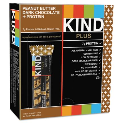 Kind, Plus Peanut Butter Dark Chocolate + Protein Granola Bar, Case Of 12, 1.4 Oz