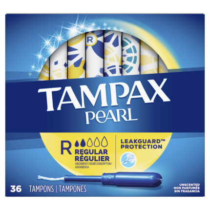 Tampax, Regular Absorbency Leakguard Protection Unscented Tampons, Case Of 3, 36 Ct