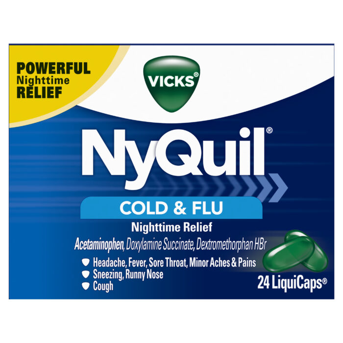 Vicks, Nyquil Liquicaps Cold And Flu, Case Of 6, 24 Ct - Image 1