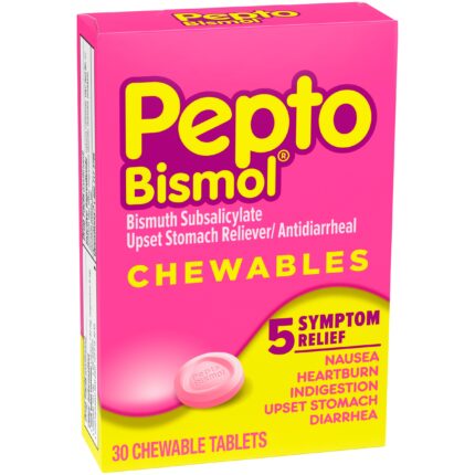 Pepto Bismol, Chewable Tablets Original Flavor Pack Of 30, Case Of 6, 30 Ct