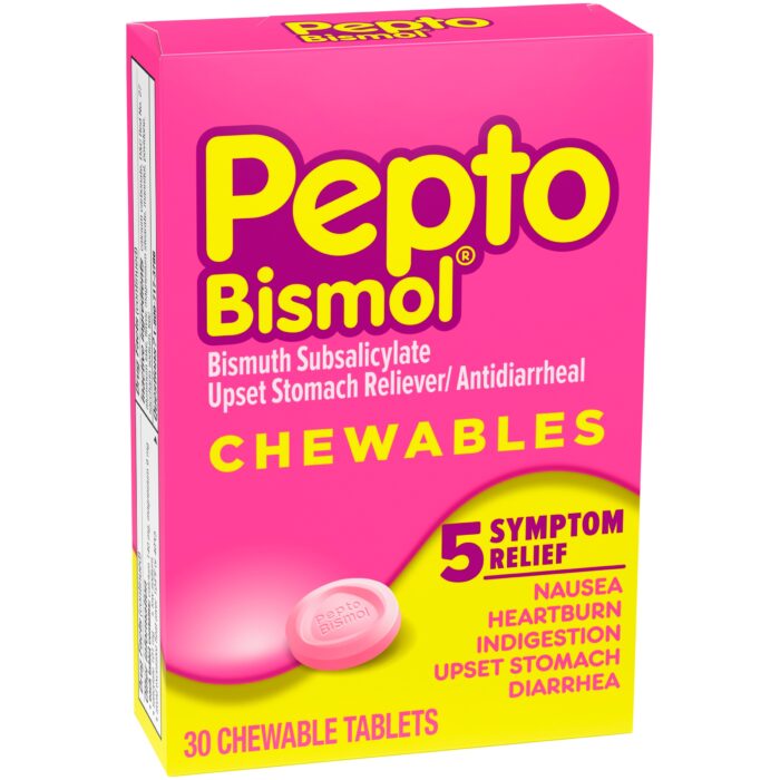 Pepto Bismol, Chewable Tablets Original Flavor Pack Of 30, Case Of 6, 30 Ct - Image 1