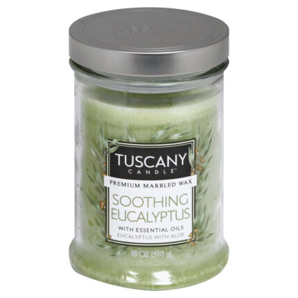 Tuscany Candle, Scented Jar Soothing Eucalyptus With Essential Oils, Case Of 4, 18 Oz