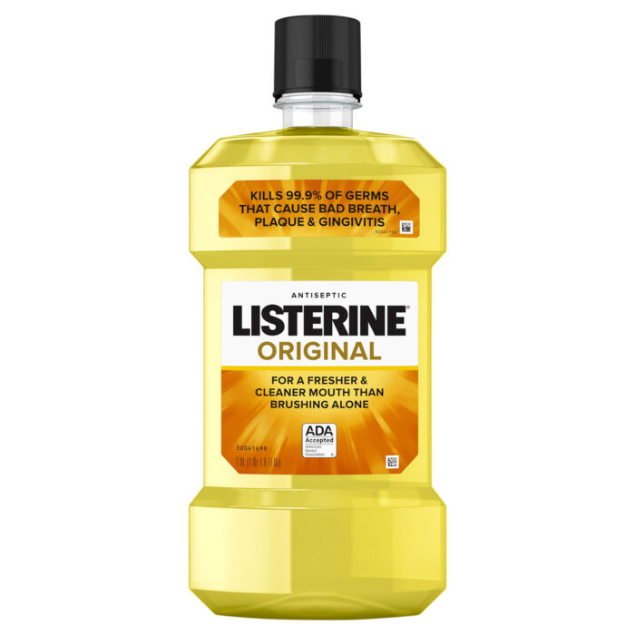 Listerine, Original Antiseptic Mouthwash For Bad Breath And Plaque 1L, Case Of 6, 33.8 Fl Oz - Image 1