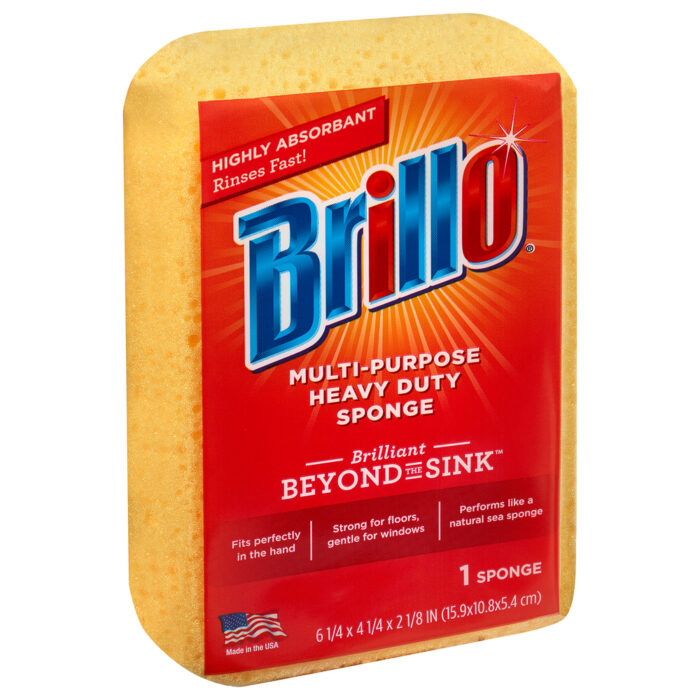 Brillo, Multi-Purpose Heavy-Duty Sponge, Case Of 6, 1 Ct - Image 1