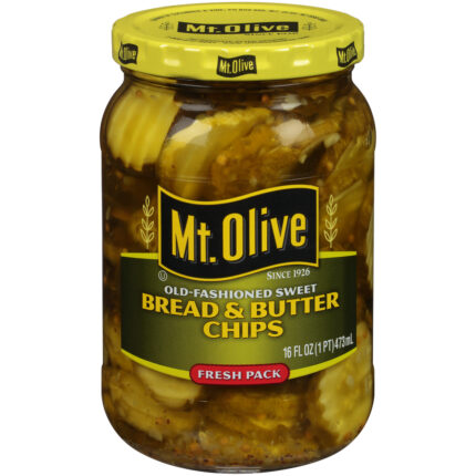 Mt. Olive, Pickles Chips Old Fashioned Sweet Bread And Butter Fresh Pack Jar, Case Of 12, 16 Fl Oz
