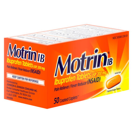Motrin, Ibuprofen Coated Tablets, Case Of 6, 50 Ct