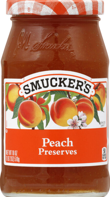 Smucker'S, Peach Preserves, Case Of 12, 18 Oz
