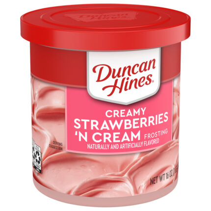Duncan Hines, Creamy Strawberry And Cream Frosting, Case Of 8, 16 Oz