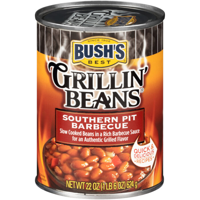 Bush'S, Grillin' Beans Southern Pit Barbecue Beans Can, Case Of 12, 22 Oz - Image 1