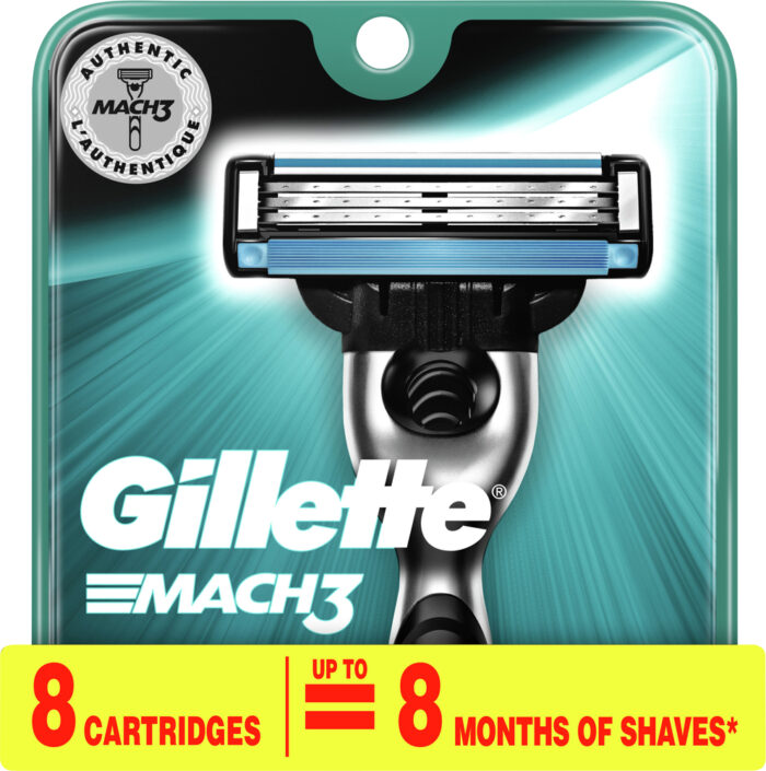 Gillette, Mach3 Razor Cartridges,8Cartridge 8 Months, 1 Each, 8 Ct - Image 1