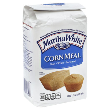Martha White, Plain White Enriched Corn Meal, Case Of 12, 32 Oz
