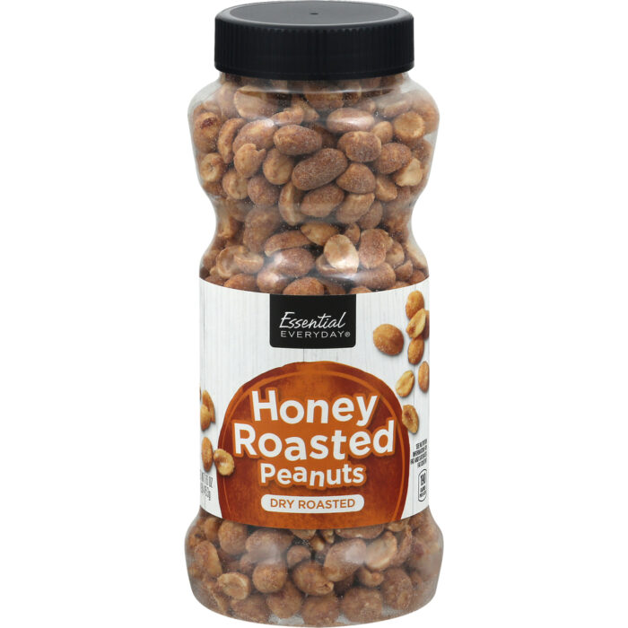 Essential Everyday, Honey Roasted Dry Roasted Peanuts, Case Of 12, 16 Oz - Image 1