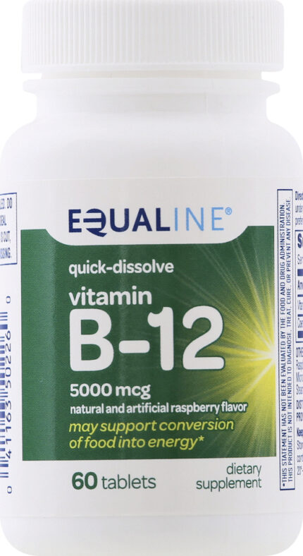 Equaline, Vitamin B 12 Tablets Dietary Supplement 5000 Mcg, Case Of 3, 60 Ct