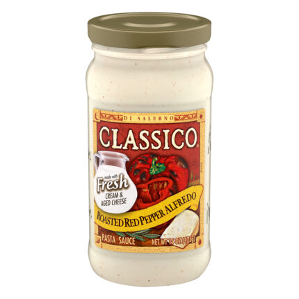 Classico, Roasted Red Pepper Alfredo Pasta Sauce Jar, Case Of 12, 15 Oz