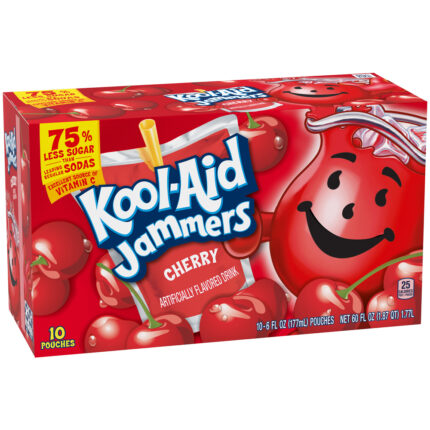 Kool-Aid, Jammers Cherry Flavored Drink 10 Pouches, Case Of 4, 60 Fl Oz