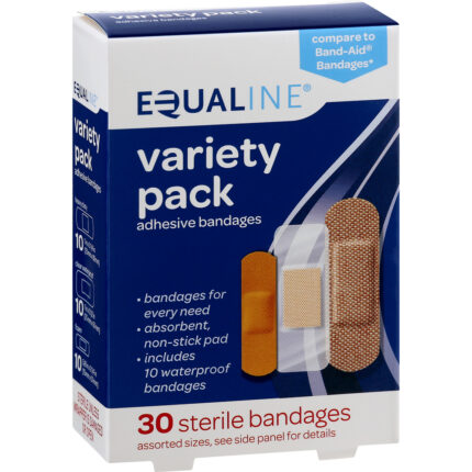 Equaline, Adhesive Bandages Variety Pack, Case Of 6, 30 Ct