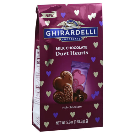 Ghirardelli, Milk Chocolate Duet Hearts, Case Of 12, 5.9 Oz
