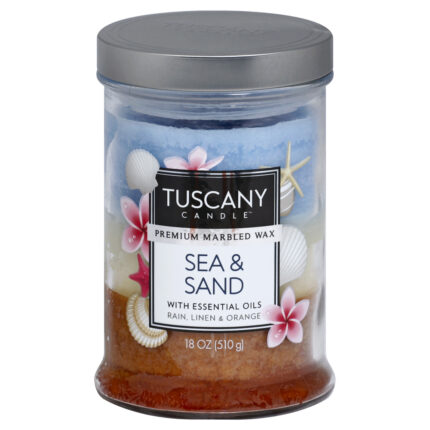 Tuscany Candle, Scented Jar Sea & Sand With Essential Oils, Case Of 4, 18 Oz