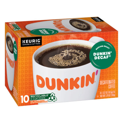 Dunkin' Donuts, K Cup Pods Medium Roast Decaf Coffee, Case Of 6, 3.7 Oz