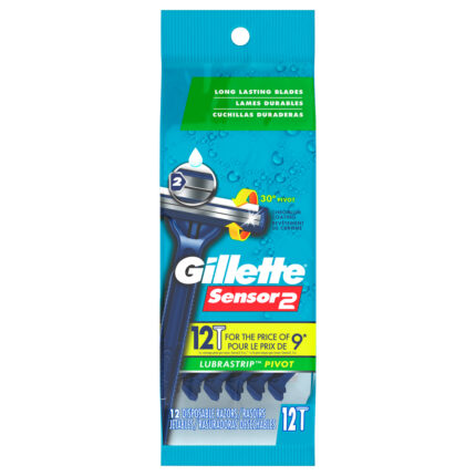 Gillette, Sensor2 Disposable Razor Lubrastrip Pivot, 1 Each, 12 Ct
