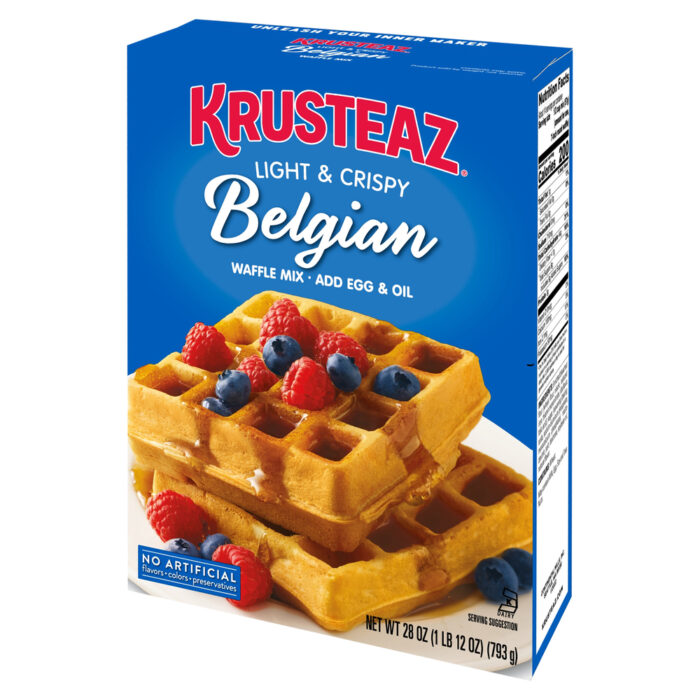 Krusteaz, Light & Crispy Belgian Waffle Mix, Case Of 12, 28 Oz - Image 1