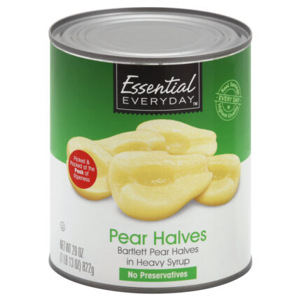 Essential Everyday, Bartlett Pear Halves In Heavy Syrup, Case Of 12, 29 Oz