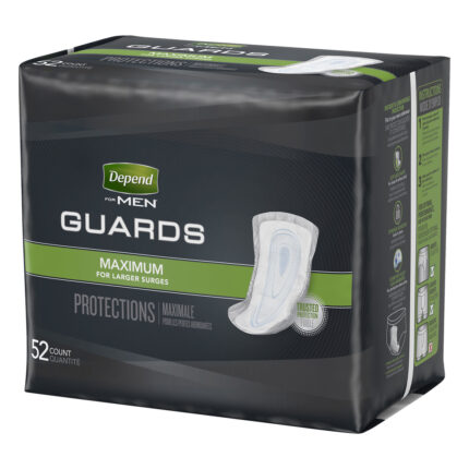 Depend, Incontinence Guards For Men Maximum Absorbency, Case Of 2, 52 Ct