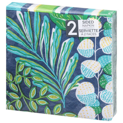 Sensations, 2-Ply Peaceful Palms Two-Sided Napkins, Case Of 12, 24 Ct