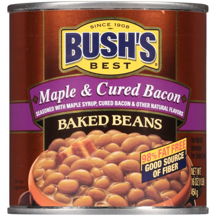 Bush'S, Maple And Cured Bacon Baked Beans Can, Case Of 12, 16 Oz - Image 1
